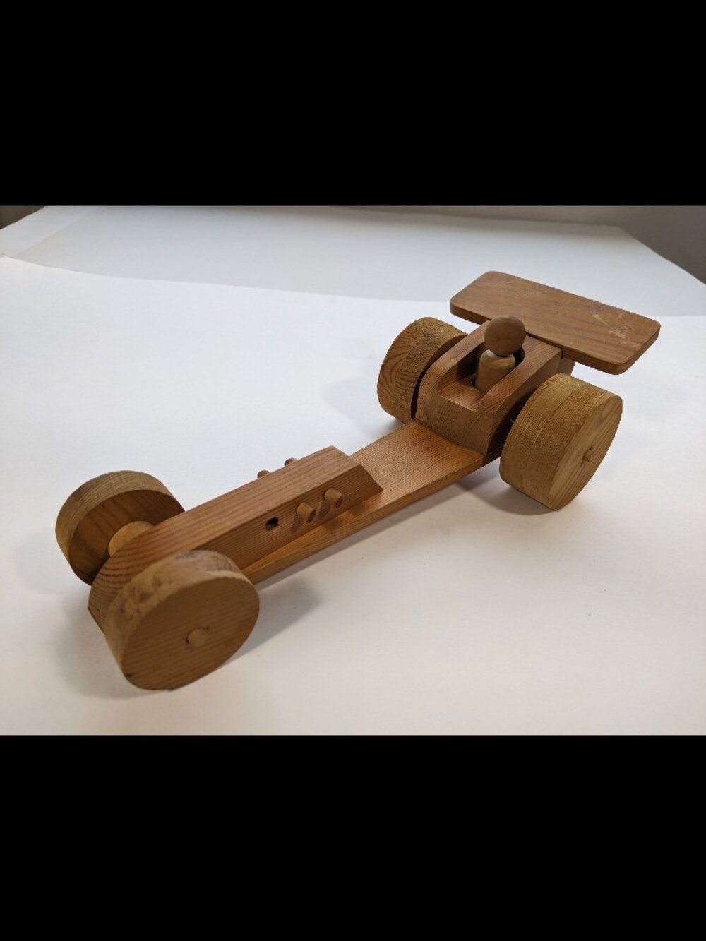 Vintage Wooden Dragster Car 11” Man Cave Kids Room Shelf Sitter MADE in ENGLAND